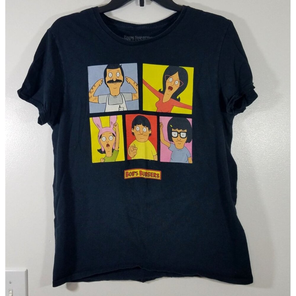 Bobs Burgers Graphic T-Shirt Mens Size Medium Black Cotton Short Sleeve